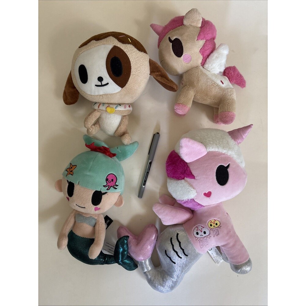 Set 4 Tokidoki Mermicorno Plush Stuffed Animal Mermaid Unicorno Toys Unicorn